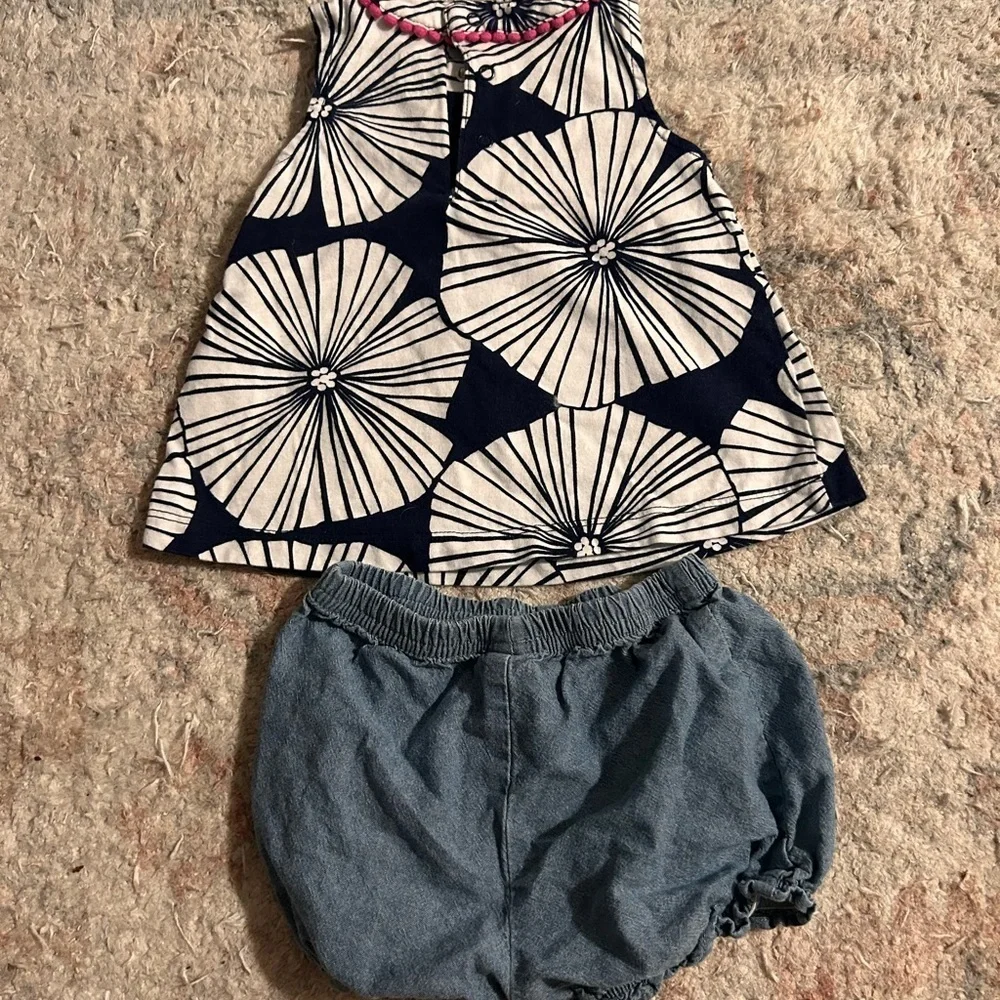 Kids Floral Top and Denim Shorts Set